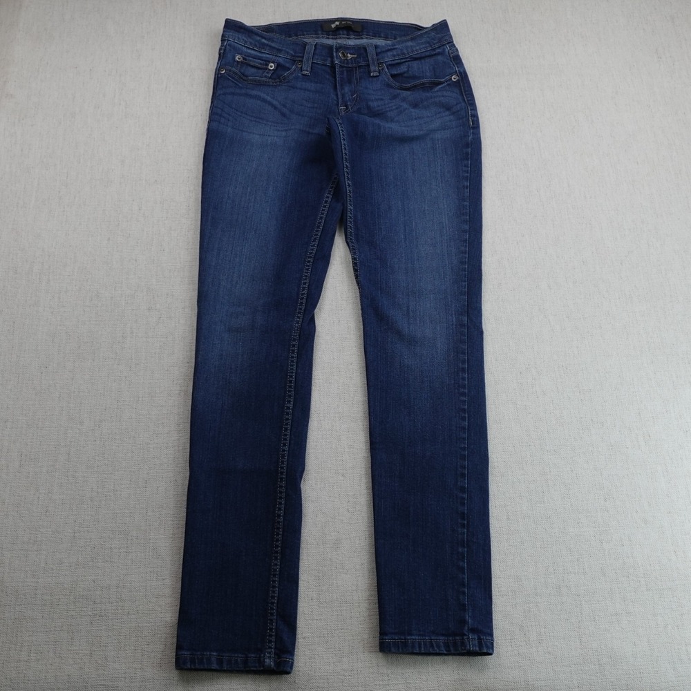 Levi‎ 524 Jeans Womens 2 Blue Skinny Leg Low Rise Medium Wash Red Tag Preppy